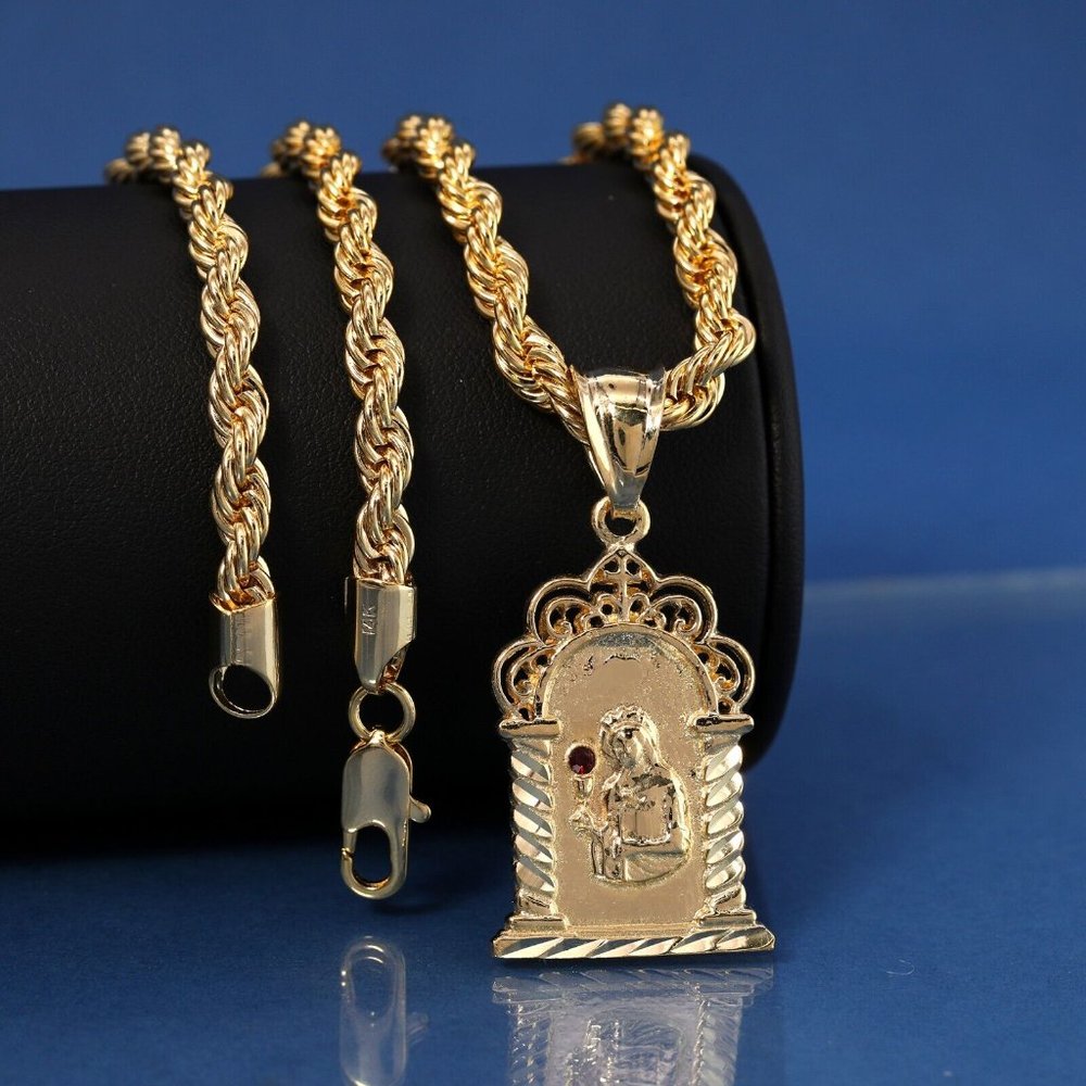 14kt Saint Barbara 20" Necklace + Pendant